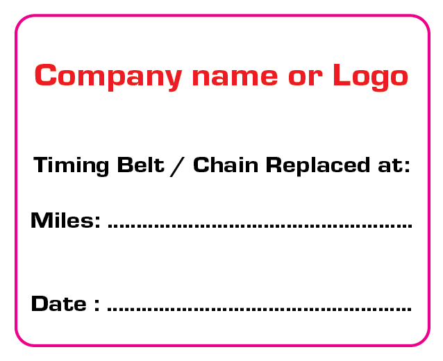 Timing Belt / Chain Replacement Stickers