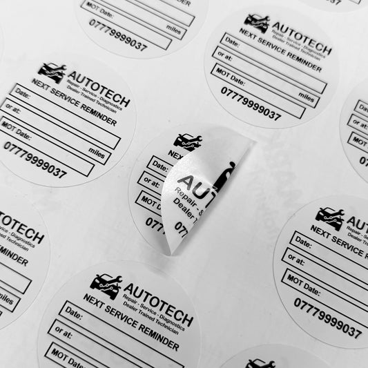 Circular Double Sided Service Stickers